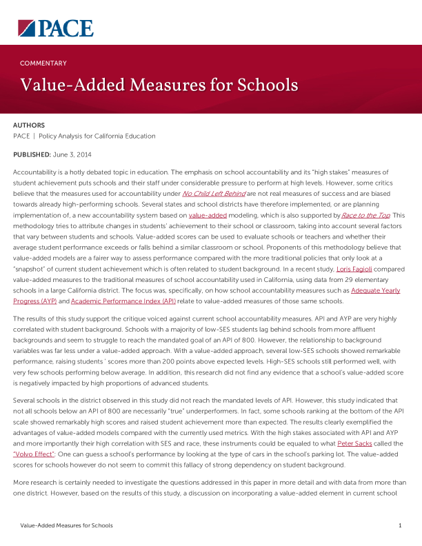 Value-Added Measures for Schools PDF