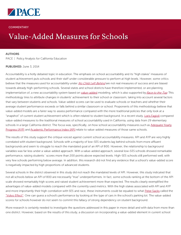 Value-Added Measures for Schools PDF