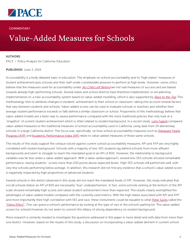Value-Added Measures for Schools PDF