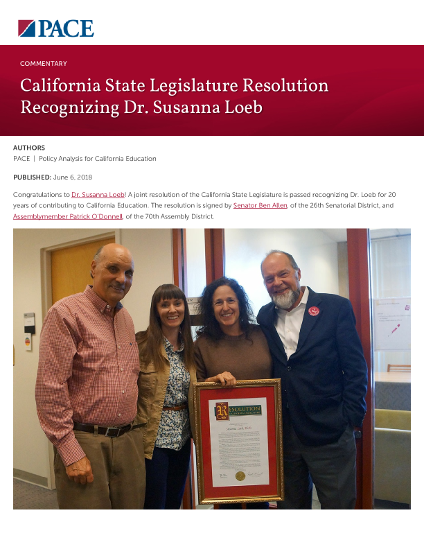 California State Legislature Resolution Recognizing Dr. Susanna Loeb PDF