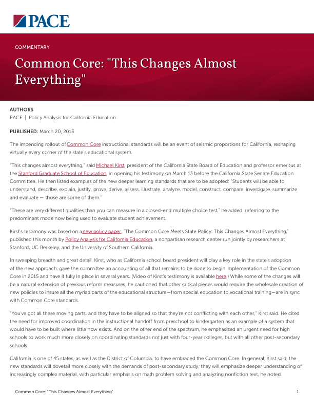 Common Core: "This Changes Almost Everything" PDF