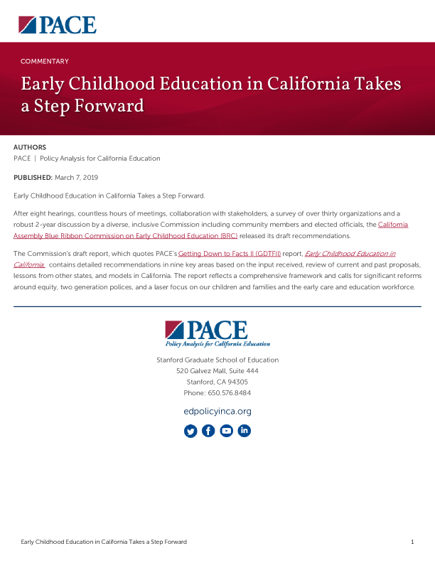 Early Childhood Education in California Takes a Step Forward PDF