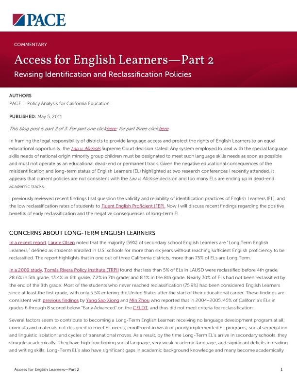 Access for English Learners—Part 2 PDF