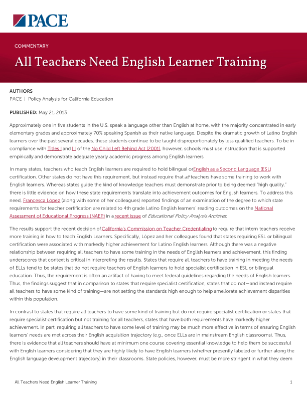 All Teachers Need English Learner Training PDF