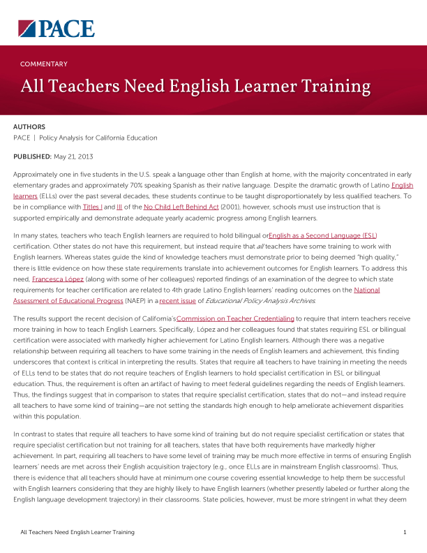 All Teachers Need English Learner Training PDF