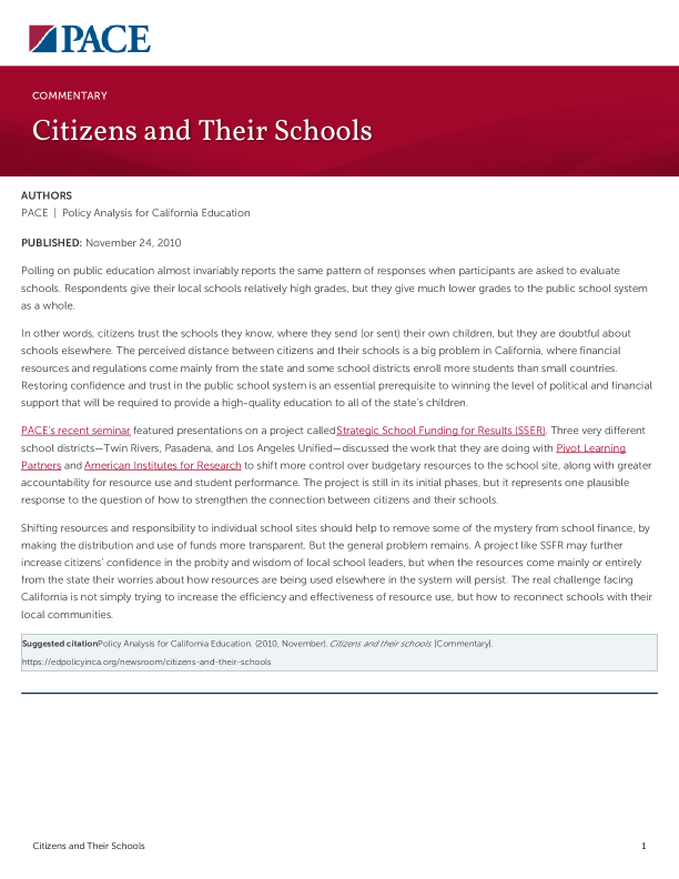 Citizens and Their Schools PDF