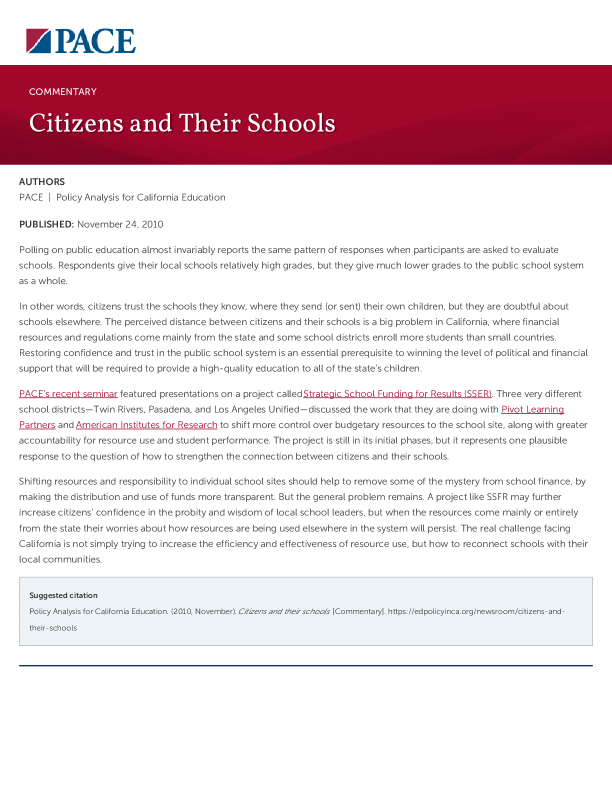 Citizens and Their Schools PDF
