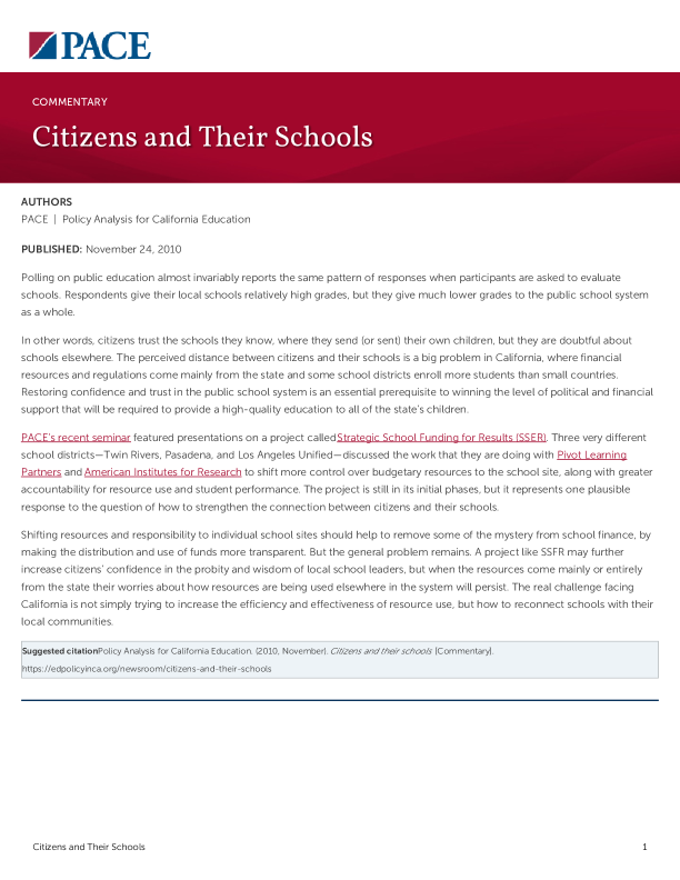 Citizens and Their Schools PDF