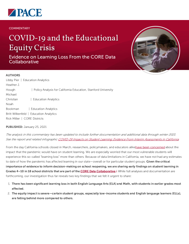 COVID-19 and the Educational Equity Crisis PDF