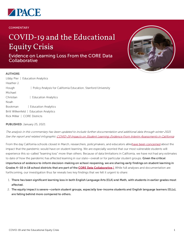 COVID-19 and the Educational Equity Crisis PDF