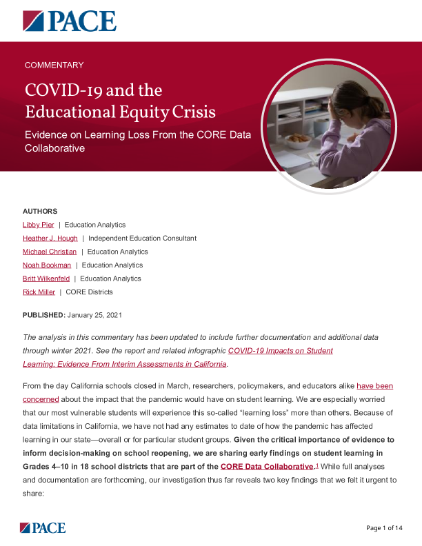 COVID-19 and the Educational Equity Crisis PDF