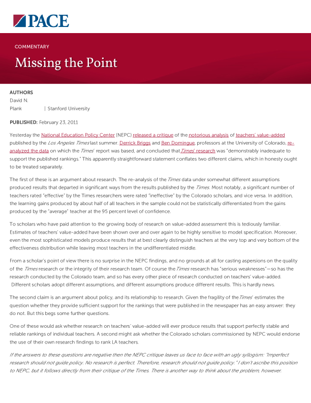 Missing the Point PDF