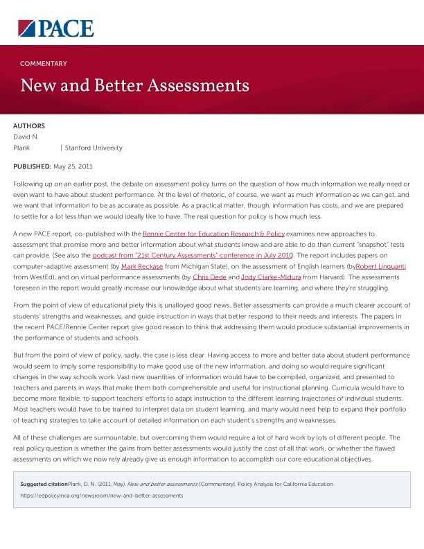 New and Better Assessments PDF