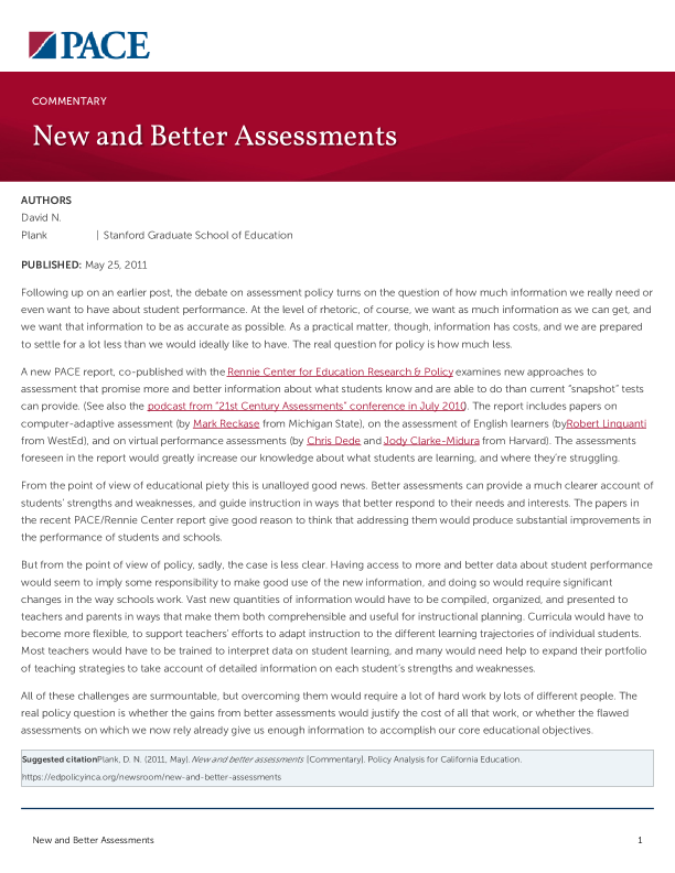 New and Better Assessments PDF