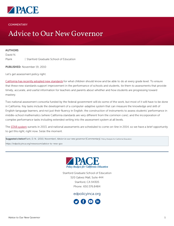 Advice to Our New Governor PDF