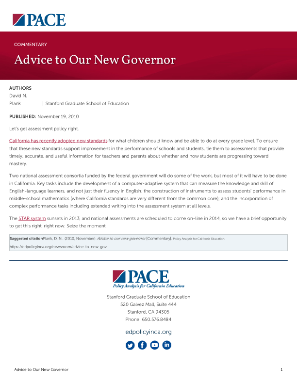 Advice to Our New Governor PDF