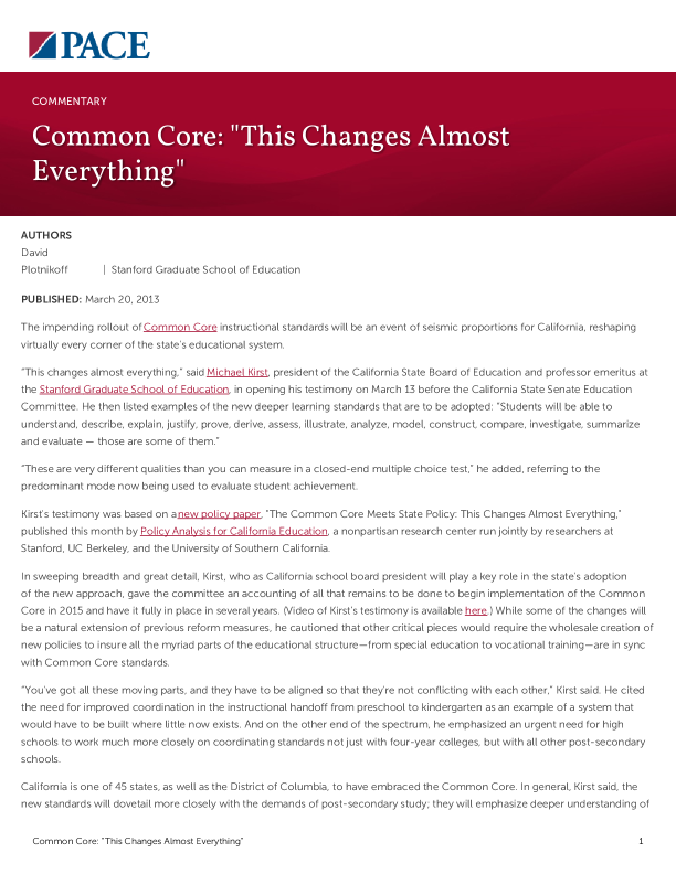 Common Core: "This Changes Almost Everything" PDF
