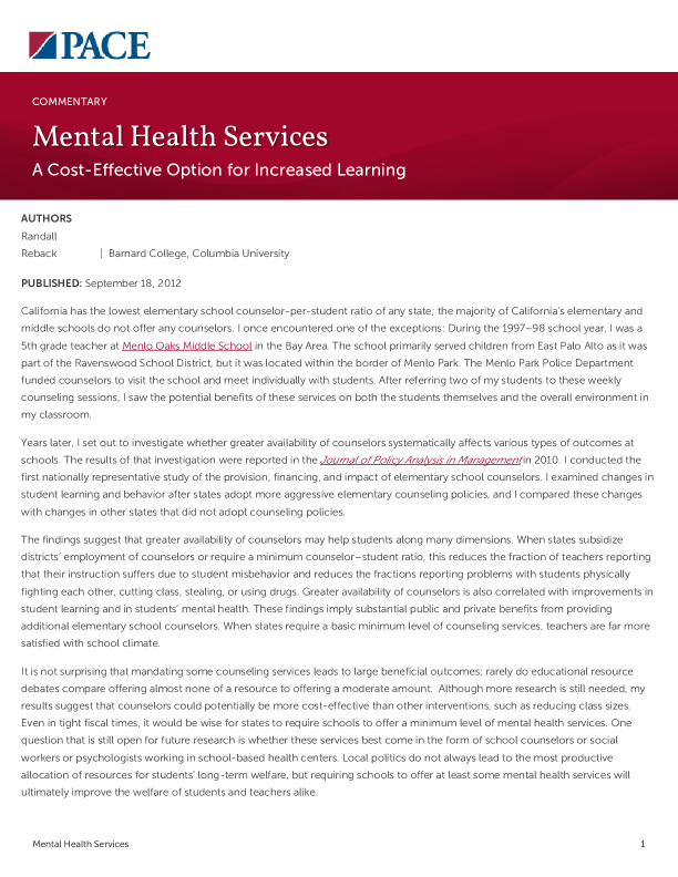 Mental Health Services PDF