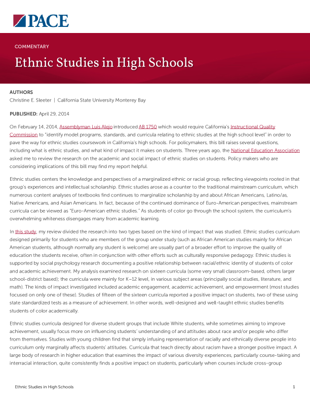 Ethnic Studies in High Schools PDF