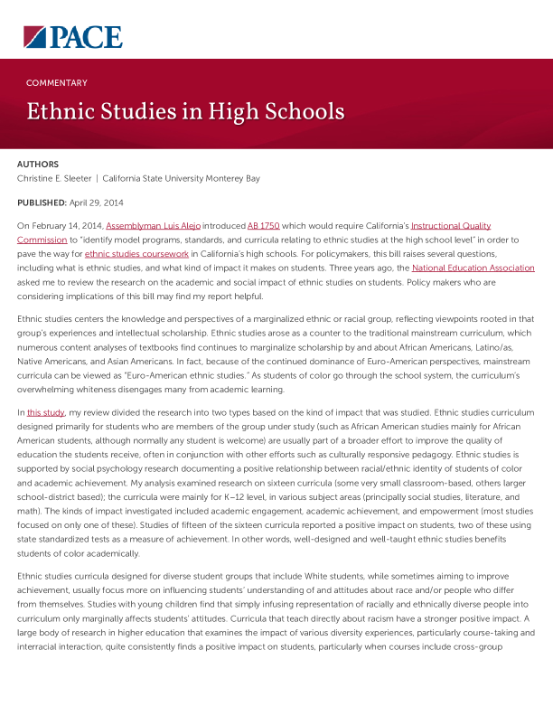 Ethnic Studies in High Schools PDF