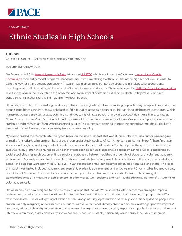 Ethnic Studies in High Schools PDF