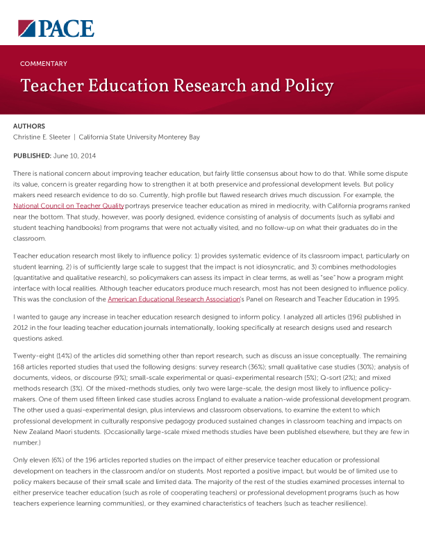 Teacher Education Research and Policy PDF