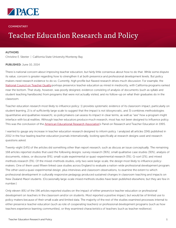 Teacher Education Research and Policy PDF