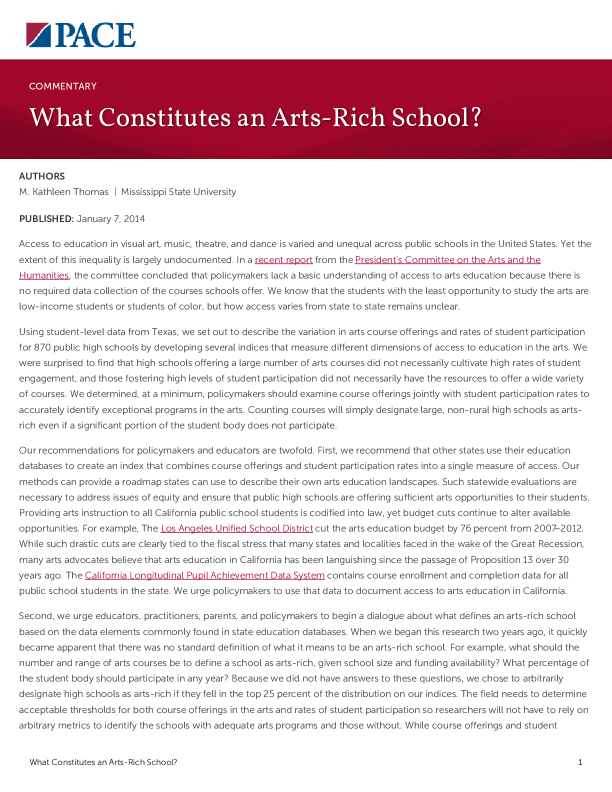 What Constitutes an Arts-Rich School? PDF