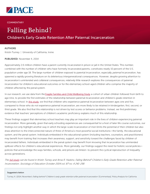 Falling Behind? PDF