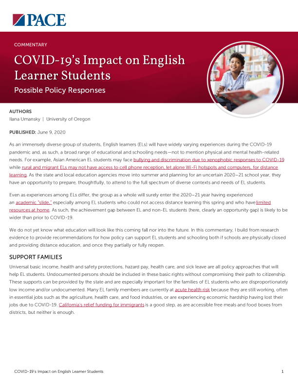 COVID-19’s Impact on English Learner Students PDF