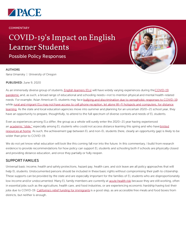 COVID-19’s Impact on English Learner Students PDF