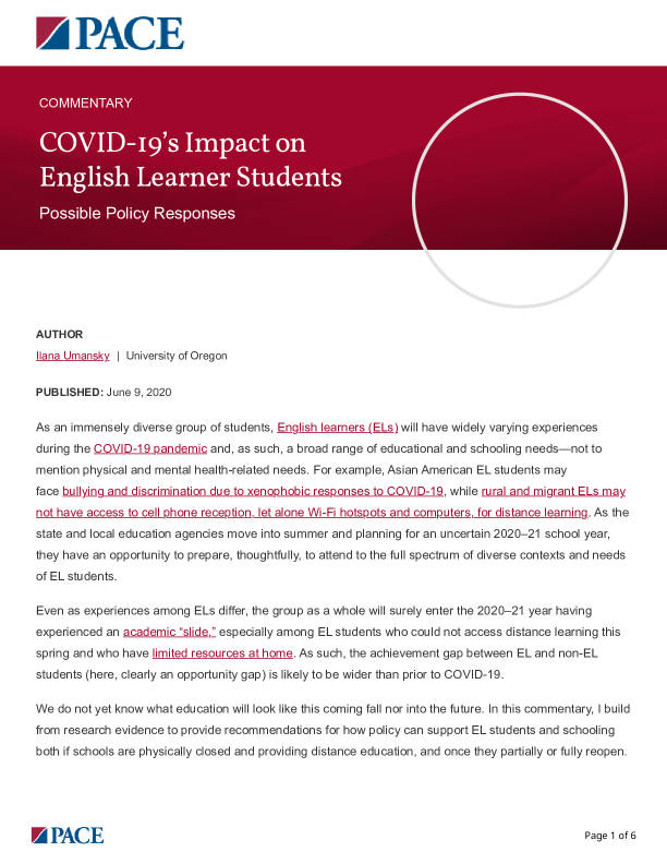COVID-19’s Impact on English Learner Students PDF