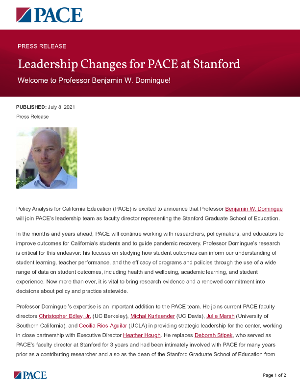 Leadership Changes for PACE at Stanford PDF