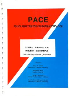 General Summary for Minority Oversample: With Multiple Punch Questions